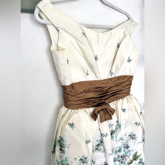 Vintage Sax Fifth Avenue 50s Floral Bow Prom Dress Evening Tulle - Picture 4 of 11